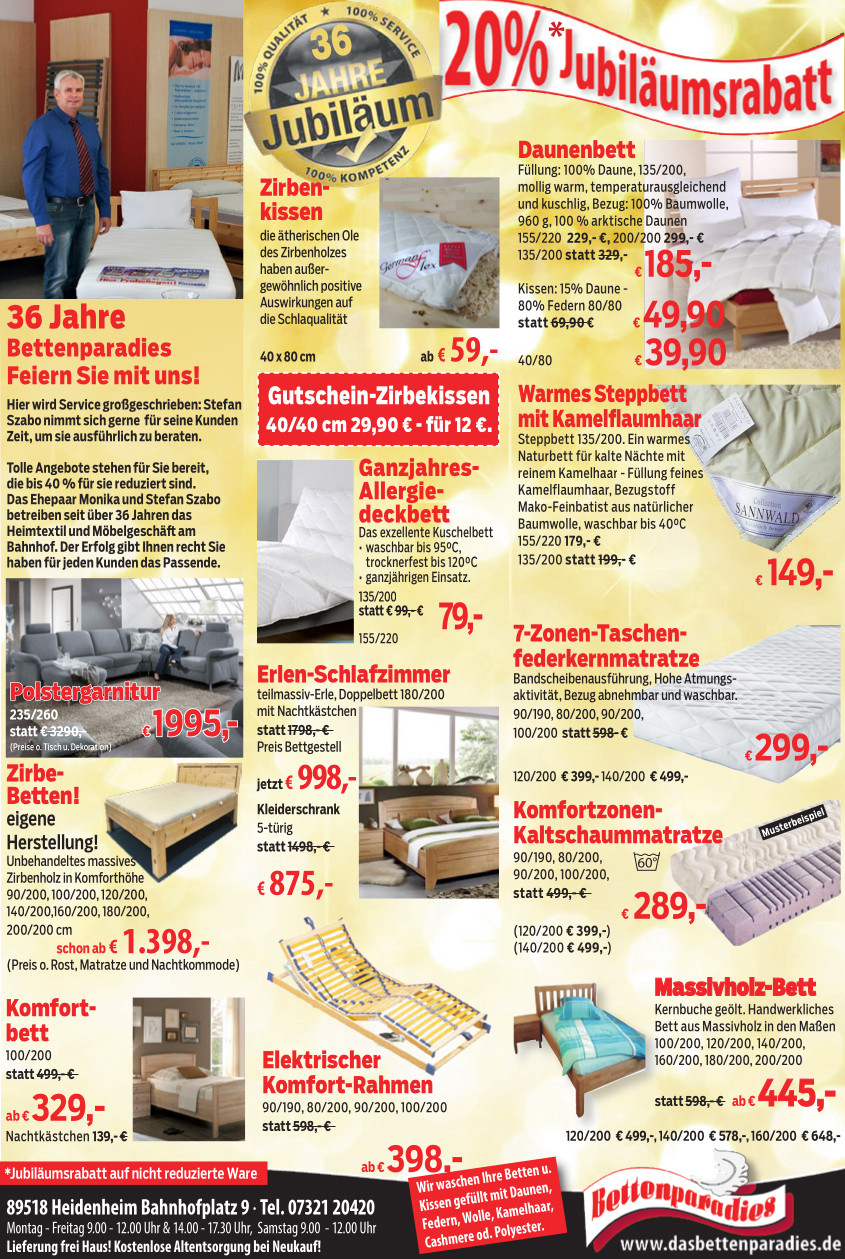 Bettenparadies-anzeige