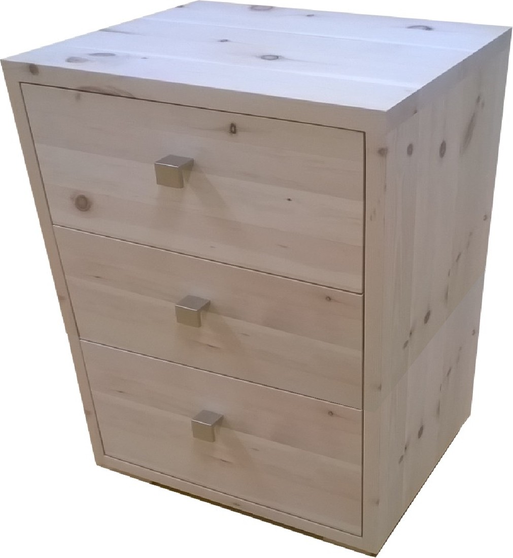 zirben nachttisch mit 3 Schubladen